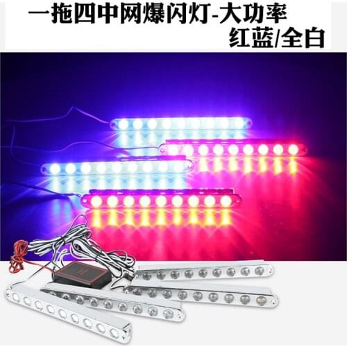 Automotive led in the net burst lamp high-power opening lamp red and blue Flash Wireless remote control a drag 9LED Eagle eye