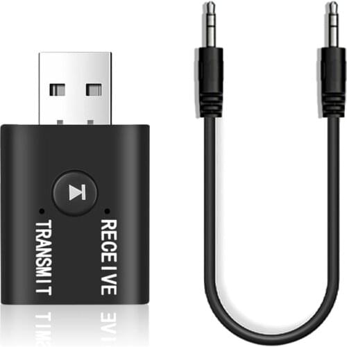 Bluetooth 5.0 Receiver Car Kit Audio Tx Rx 2 In 1 Bluetooth Transmitter Aptx AUX RCA USB Adapter 3.5mm Jack For Earphone TV X-TR