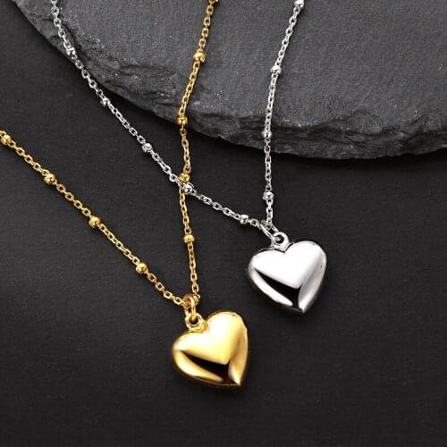 925 Sterling Silver Heart Pendant Necklaces For Women Ladies Love Neck Choker Collar Line Chain Clavicle Necklaces Jelwery Gifts
