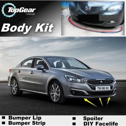 Bumper Lip Deflector Lips For Peugeot 406 407 408 508 Front Spoiler Skirt For TopGear Fans Car View Tuning / Body Kit / Strip