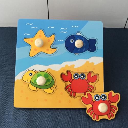 3D Wooden Puzzle Toys For Children Cartoon Animal Wood Jigsaw Toddler Baby Early Educational Learning Toys For Kids