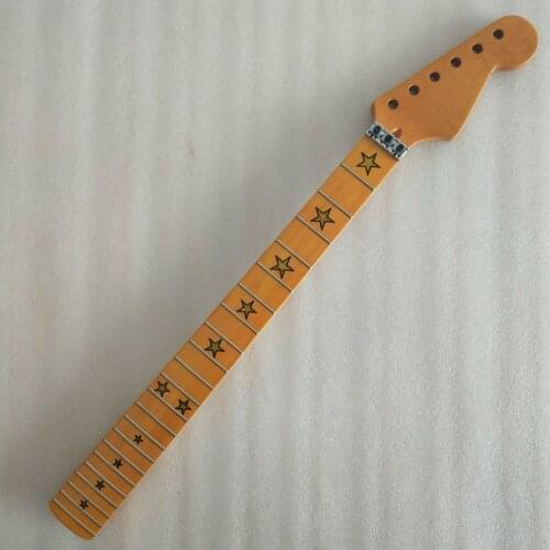 22 fret Maple Electric guitar Neck maple fingerboard locking nut 25.5"length yellow