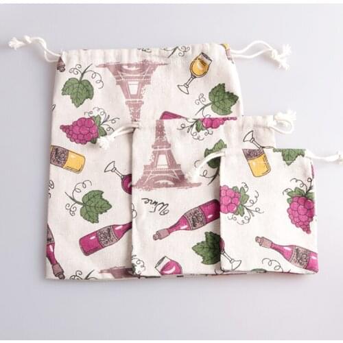 3 Size Cotton Jewelry Bags 10Pcs Cotton Gift Bags Drawstring Bags Christmas Jewelry Pouches Festival supplies Gift Packing bags