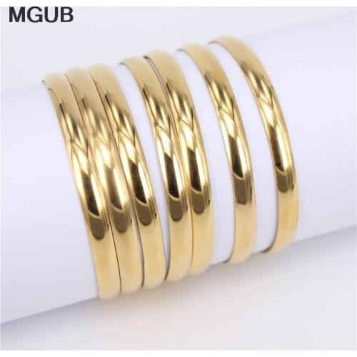 Stainless steel 6mm wide 55mm 60mm 65mm 68mm diameter 7pcs combination Bangles Suitable for male and female children LH687