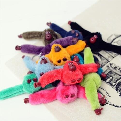 Cute Girls Fluffy Fur Monkey Key Chain Women Plush Danny Monkey Keychain Bag Car Trinket Jewelry Party Wedding Toy Doll Gift