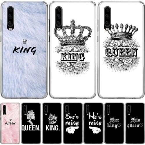 Fashion Pattern King Queen Phone Case for Huawei P30 P40 P20 P10 Mate 20 10 30 Lite Pro P Smart Z Plus + Art Luxury Cover Coque