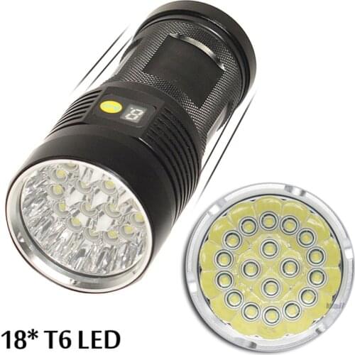 Strong light high-power T6 LED rechargeable flashlight Aluminum alloy smart battery display USB rechargeable searchlight