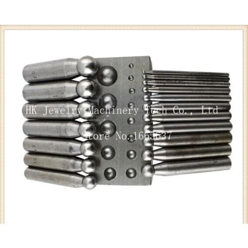 Dapping punches and block set (18pcs),Flat Dapping Block For Jewelry, Jewelry tool ,Jewelry Making Supplies,Engraving tool