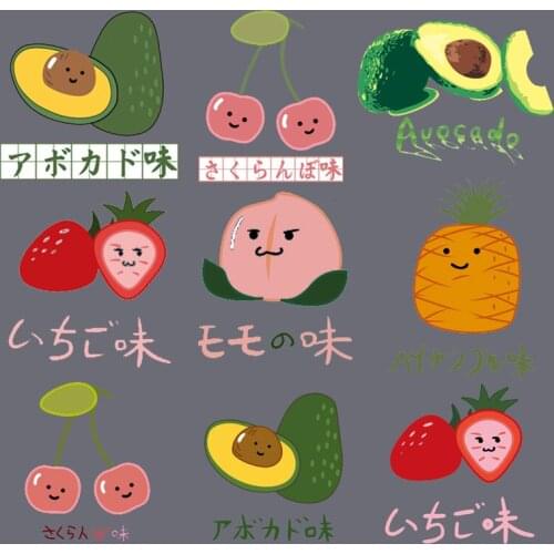 Fruit Cartoon Patch Iron on Transfer Vinyl Heat Transfers For Clothes T shirt Cute Strawberry Ice Cream Kids Applique DIY Decor