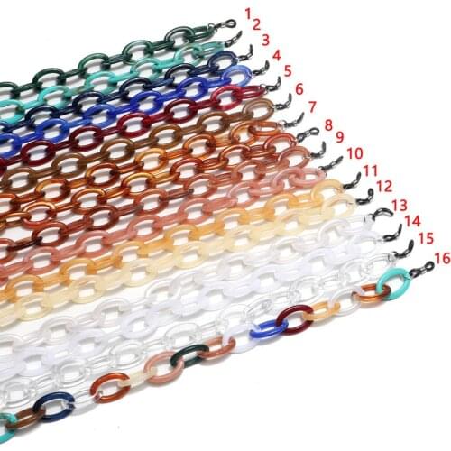 2021 New Thick Mask Chain Fashion Jewelry Colorful Acrylic Acetate Buckle Masked Sunglasses Glasses Chain Eyeglass Eyewear