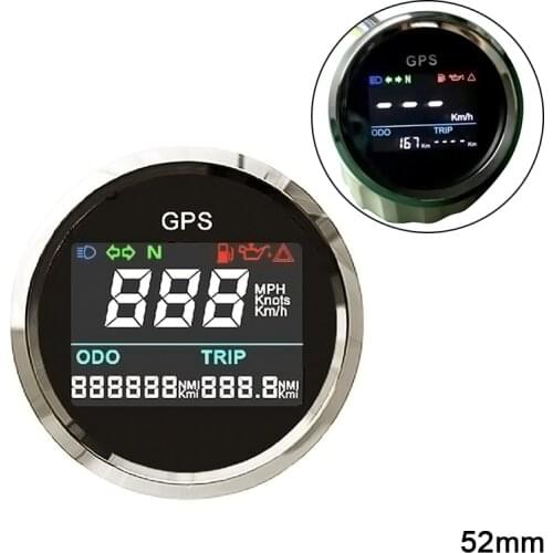 New 52 mm Digital GPS Speedometer Odometer Tachometer for a boat For cars MPH gauge Trip counter 12 V / 24 V
