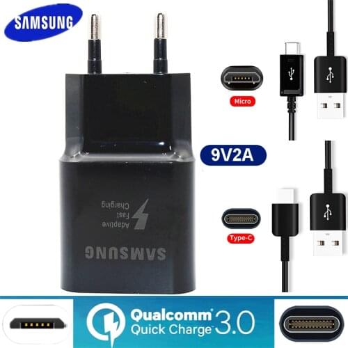 Original Samsung Fast Charger QC 3.0 Charge adapter USB Cable for Galaxy s4 s6 s7 s8 s9 s10 note 4 5 8 9 10 a5 a6 a7 a8 J3 J5 J7