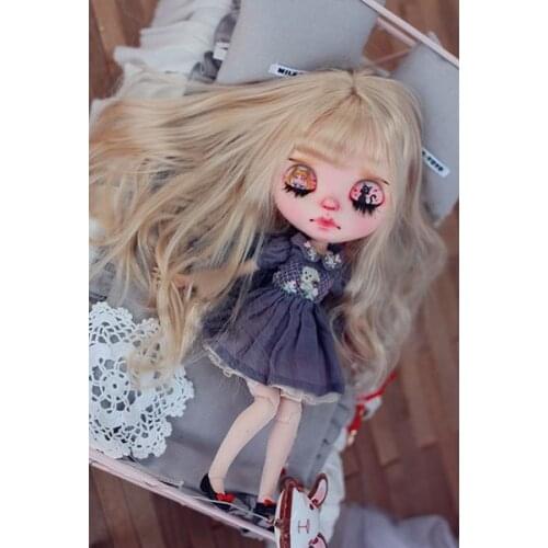 BJD doll wigs milk golden long wave hair wigs for 1/3 1/4 1/6 BJD doll imitation mohair super soft doll accessories