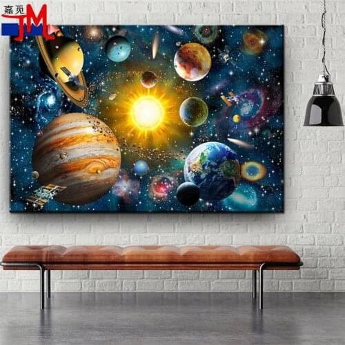 Planets Solar System Galaxy Universe 5D Diy Diamond Painting Wall Art Classic Home Decorative Diamond Embroidery Cross Stitch