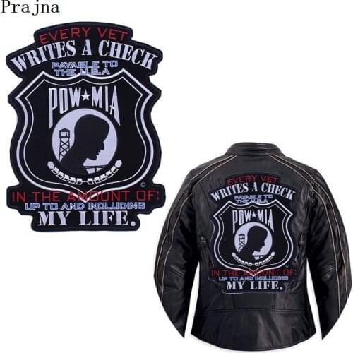 Prajna US Vietnam War Patch Iron On Patch Punk Style Big Patch For Biker Clothing Cooling Decoration Cartoon Sticker Washable