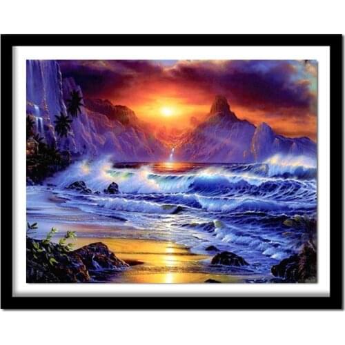 Full Square Diamond 5D DIY Diamond Painting "Beautiful sea view" Embroidery Cross Stitch Rhinestone Painting Decor