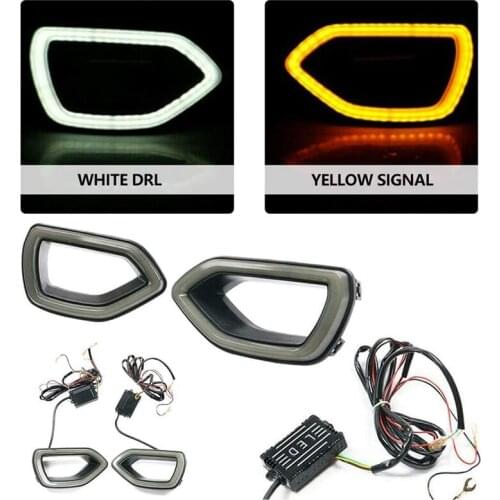 For Dodge Charger SRT /Scat Pack 2015 - 2021 Car Led Dynamic ​DRL Fog Lamp Front Middle Grille Turn Signal Light