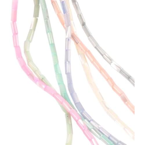 Multicolor Dyed Seahells For making Bracelet Round Tubular shells Beads Necklaces Charms Jewelry DIY Accessories 40cm TR0415