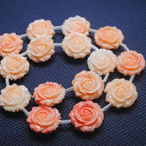 Pink flower beads accessories double faces carving flower craft beads loose beads DIY jewelry components size 20mm 25mm 30mm