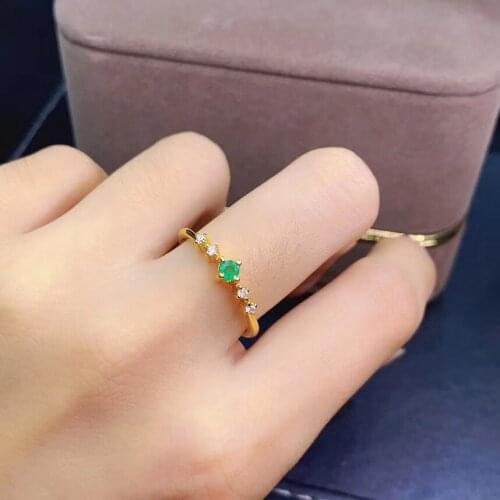 The Best Gift for Your loved wife Free shipping Natural emerald ring 925 sterling silver Fine jewelry For men or women
