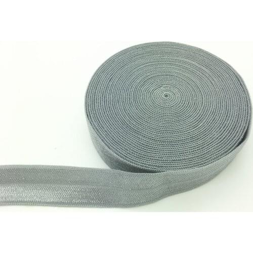 5 Yards 5/8"(15mm) Silver gray Multirole Fold Over Elastics Spandex Satin Band DIY Lace Sewing Trim