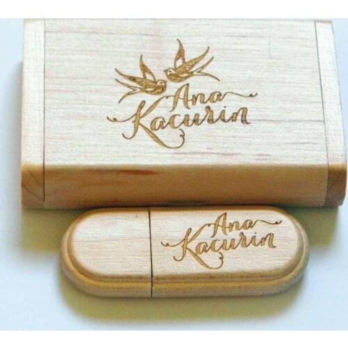 Custom Logo Wooden USB 2.0 Flash Pen Drive 4GB 8GB 16GB Memory U Stick 32GB Usb Pendrive Photography Wedding Gifts Flashdrive