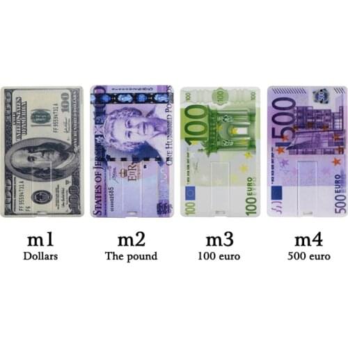 Newest fashion USB flash drive dollars pen drive 4GB 8gb 16gb 32gb 64gb Pendrive memory euro usb2.0 stick gifts