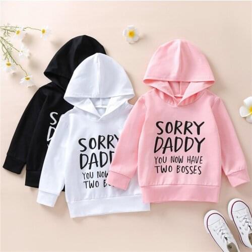 Spring Autumn Baby Girl Boy Cotton Hoodies Letter Print Baby Boys Girls Hooded Children Pullover Tops
