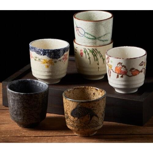 Japanese-style Vintage Bubble Tea Cup Ceramic Handmade Small Porcelain Mugs Master Ceremonial Cups Teahouse Restaurant Utensils