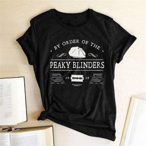 Women Letter Printed Tshirt BY ORDER OF THE PEAKY BLINDERS T Shirt Short Sleeve Crewneck Tee Shirt Camiseta Mujer Fashion Tops