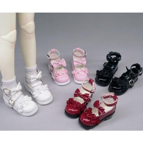 1/4 1/3 scale BJD SD doll Bowknot Princess leather shoes for MSD SD13 girl doll accessories . not include doll and other C0604