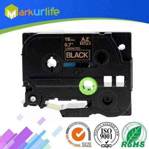 1 Pack Laminated Tape TZE344 Tze344 TZe-344 Compatible for Brother P-Touch Labeler Adhensive tze344 ( Gold on Black, 18mm x 8m)