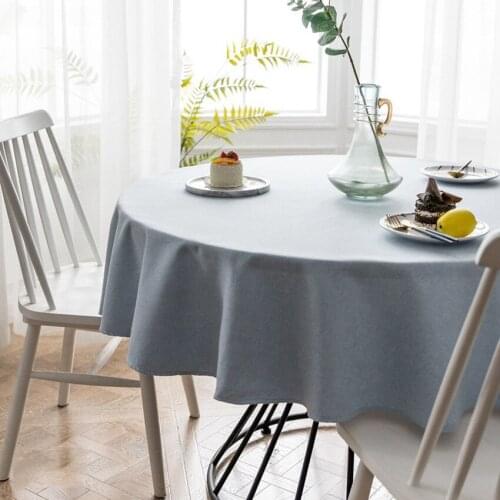 100% Polyester American Style Tablecloths Thick Solid Color Tablecloth Home Decorative Round Table Cloth Manteles Obrus Nappe