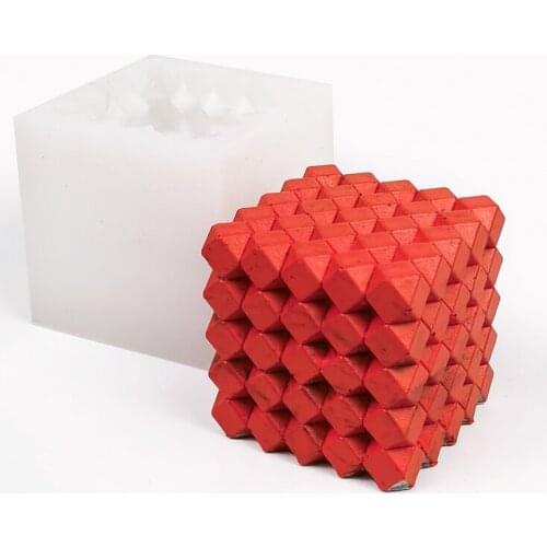 3D Square Cube Candle Mold Creative Bubble Wax Candle Silicone Molds Scented Rubiks Cube Mold Handmade DIY Soap Crafts Mould