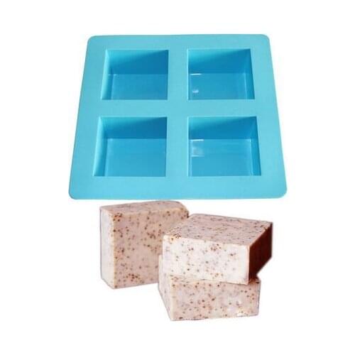 4-Cavity Square Soap Bar Mold DIY Making for Homemade Craft
