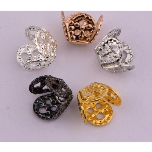 7.5*6mm 20pcs Vintage four-petal hollow copper torus handmade Charm Connector Accessories earrings earing brinco Jewelry DIY