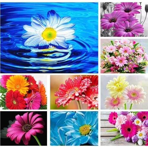 5D DIY Diamond Painting Flower Cross Stitch Kit Diamond Embroidery Rhinestone Picture Mosaic Home Decoration Hand-Mosaic Gift