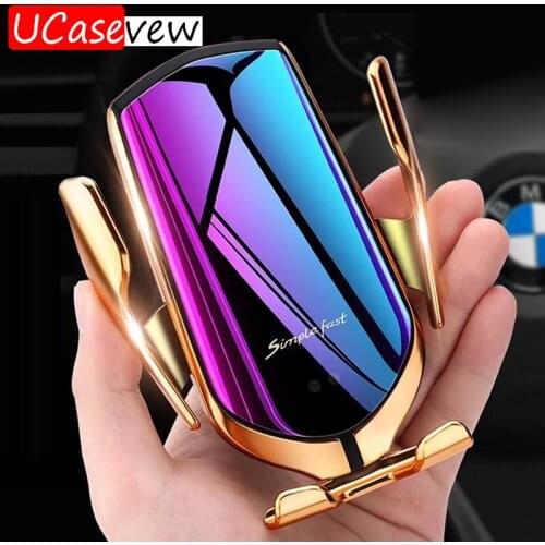 Auto clamping bracket 10W 9V Qi Wireless Charge for Samsung iPhone Huawei Phone Wireless Fast Charging Stand Holder Car Bracket