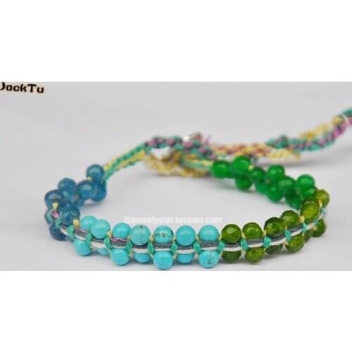 Free shipping green series cotton cord friendship bracelet for girl