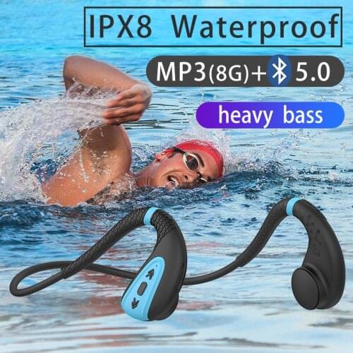 KINGSTAR Bone Conduction Headphone Fone Bluetooth IPX8 Waterproof Headset Sports Swimming Diving Underwater Earphone With Mic