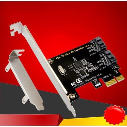 BTBcoin PCI-E SATA 1X 4X 8X 16X PCI-E Cards PCI Express to SATA 3.0 2-Port SATA III 6Gbps Expansion Adapter Boards Add On Cards