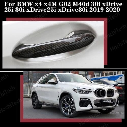 100% Real Dry Carbon Fiber Car Door Handle Cover For BMW x4 x4M G02 M40d 30i xDrive 25i 30i xDrive30i 2019 2020 Car Handle Cover