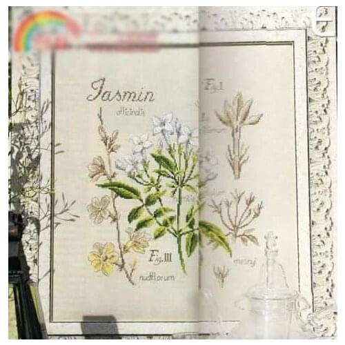 White flowers Decoration Home Decor New Arrival Homfun Craft Christmas Cross Stich Set Counted DIY Cross Stitch Kit Painting