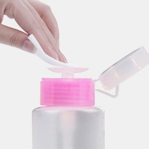 150ml Nail Spring Press Bottle Sealing PE Nail Polish Remover Refillable Bottles Alcohol Liquid Empty Container for Manicure