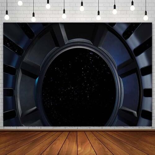Spacecraft Backdrop Sci-Fi Universe Decor Baby Shower Subject Photography Background Boy Photo Studio Photophone Photozone Props