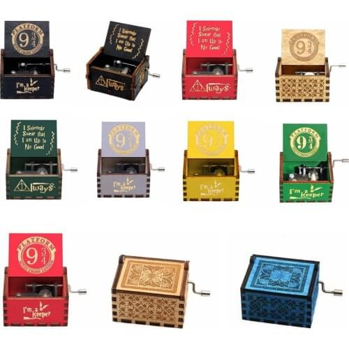 Potters Magic Toys Action Figures Music Box Harries Wooden Handicrafts For Children Kids Birthday Gift Friendship Hermion Ron