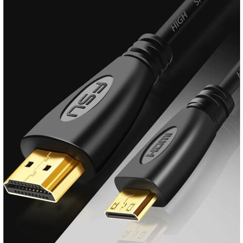 Mini HDMI-compatible to HDMI Cable 1080p 3D High Speed Adapter Gold Plated Plug for camera monitor projector TV 1M,1.5M,2M,3M,5M