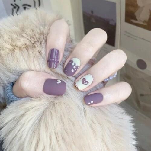 Tools For Manicure Self Adhesive Short UV False Nails Designer Press On Nails Decoration Acrylic Nail Art Tip Accessories XQR12