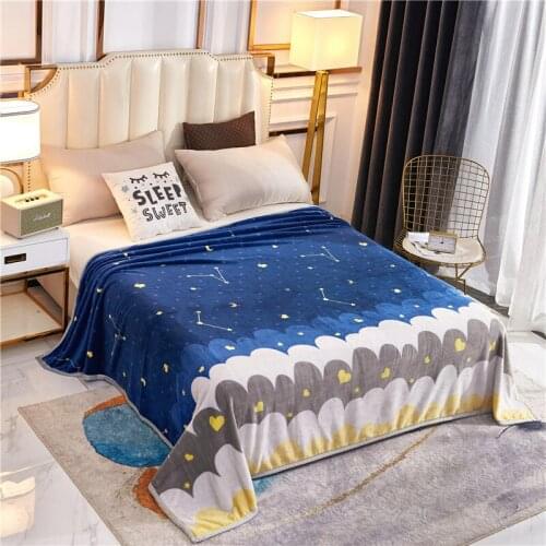 Bed cover set Winter thick flannel/coral fleece blanket sheet gold mink fleece office nap blanket bedding sheet set