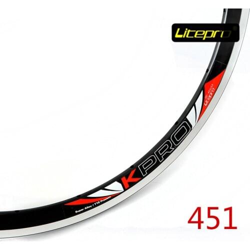 Litepro Kpro 20 Inch 451 Bike Rim Black/Red/Gold 16H/20H/24H/28H/32H V Brake Rim Bicycle Parts